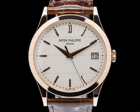 Patek Philippe Calatrava Silver Dial 18k Rose Gold Brown